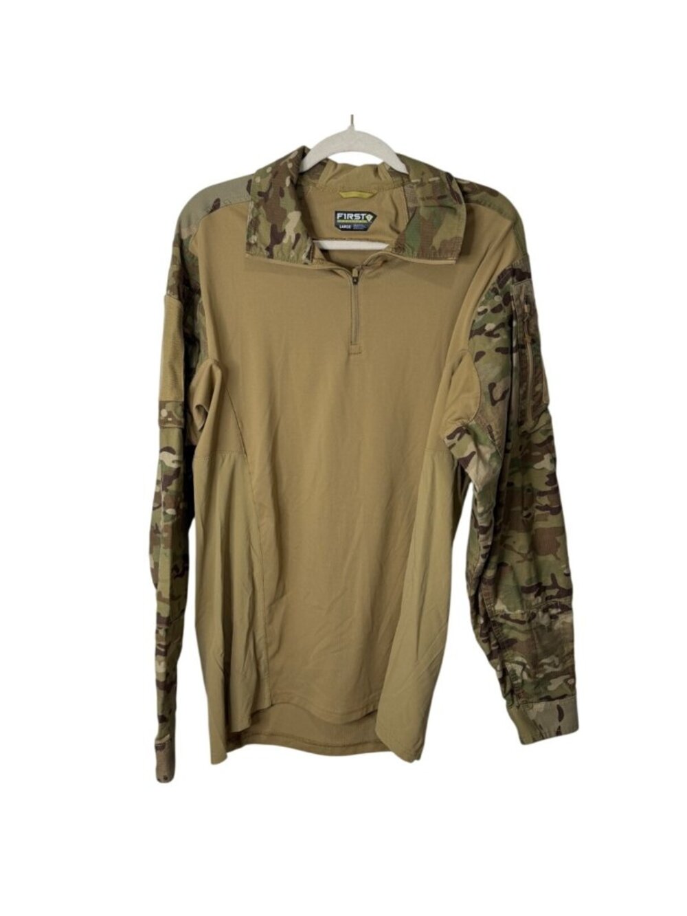 First Tactical Men Size L Combat Shirt 1/4 Zip Multicam Cordura Long Sleeve